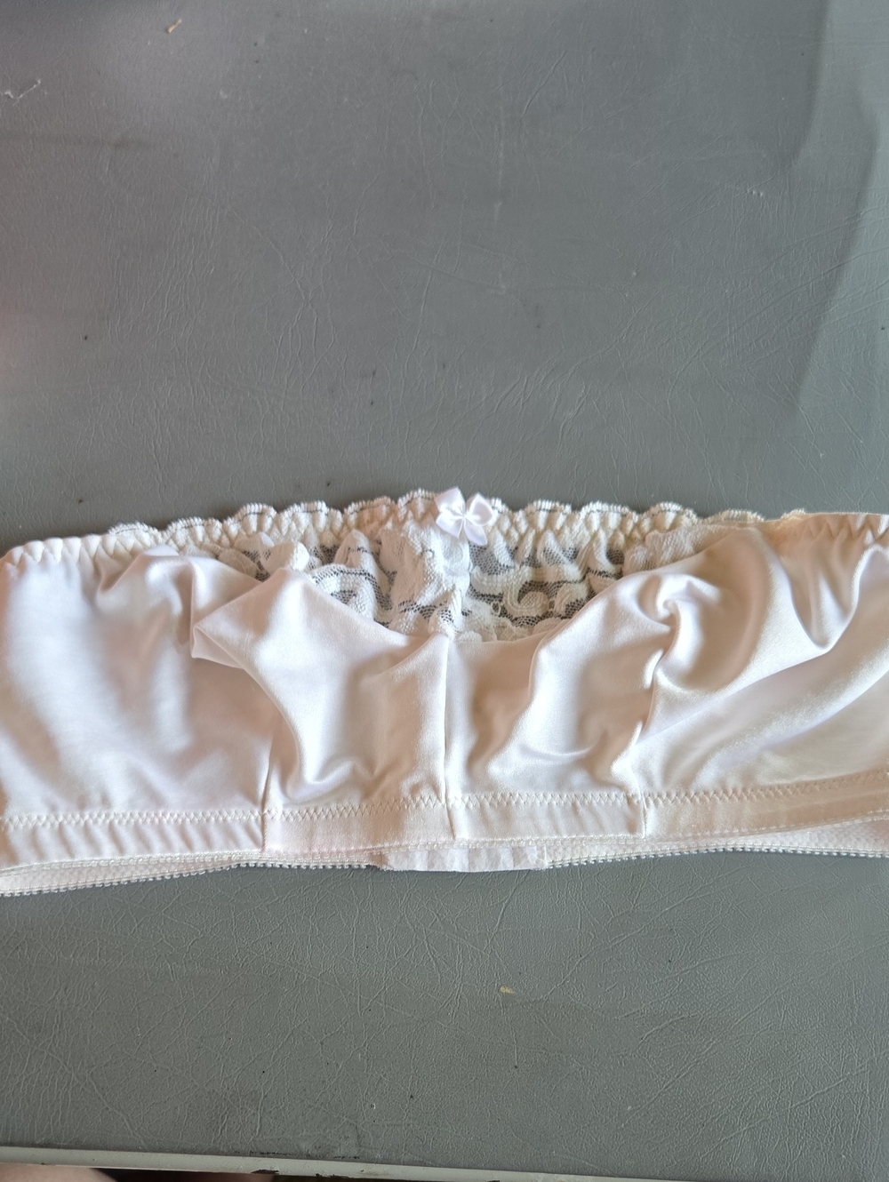 Glamorise White Strapless Lace-Trim Bandeau